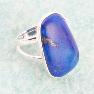 High Class Blue Lapis Sterling Silver Ring detail view by Barse Jewelry
