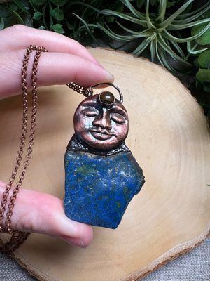 Holly- Tigers Eye and Chrysocolla Goddess Necklace by Copper Ashes