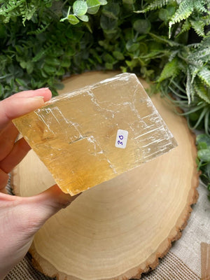 Honey Calcite Cube detail view by Copper Ashes