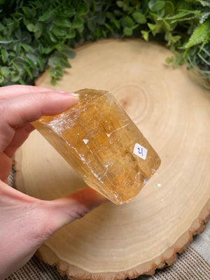 Honey Calcite Cube detail view by Copper Ashes
