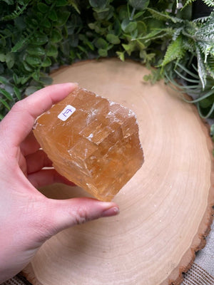 Honey Calcite Cube detail view by Copper Ashes
