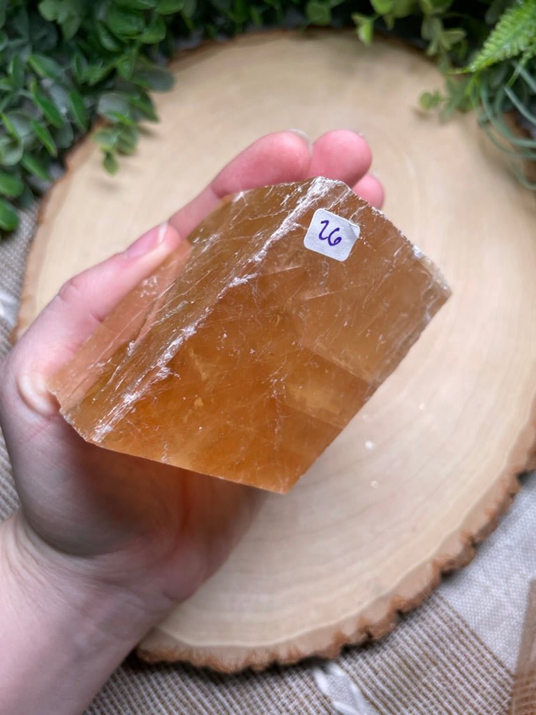 Honey Calcite Cube detail view by Copper Ashes