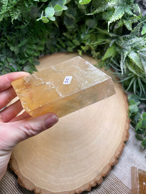 Honey Calcite Cube detail view by Copper Ashes