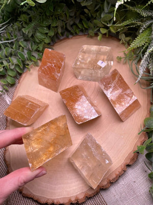 Honey Calcite Cube by Copper Ashes
