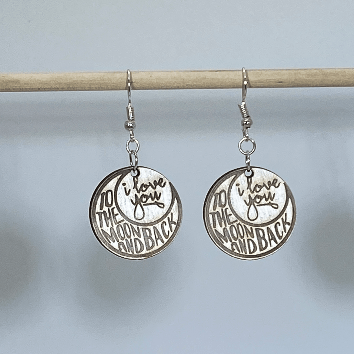 Love You to the Moon Earrings | Celestial Jewelry Gift detail view by Cate's Concepts, LLC