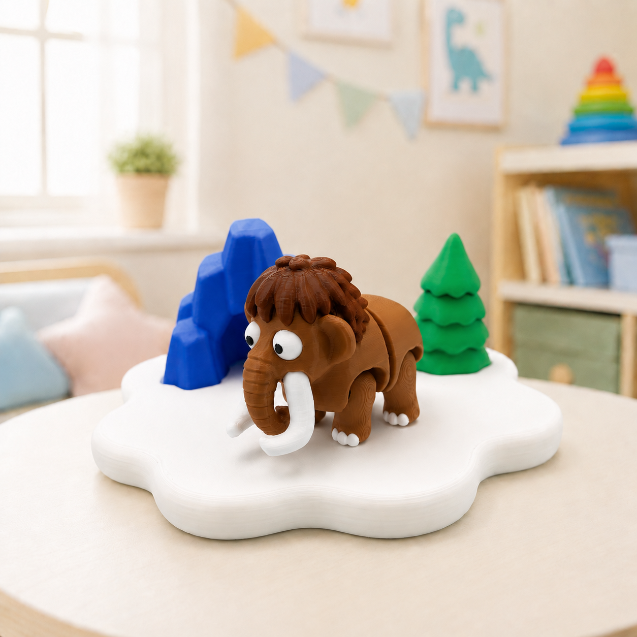 Ice Age Wooly Mammoth Play Set | Kid-Made 3D Printed Miniature Toy by The Tween Space, paper gift detail photo 2
