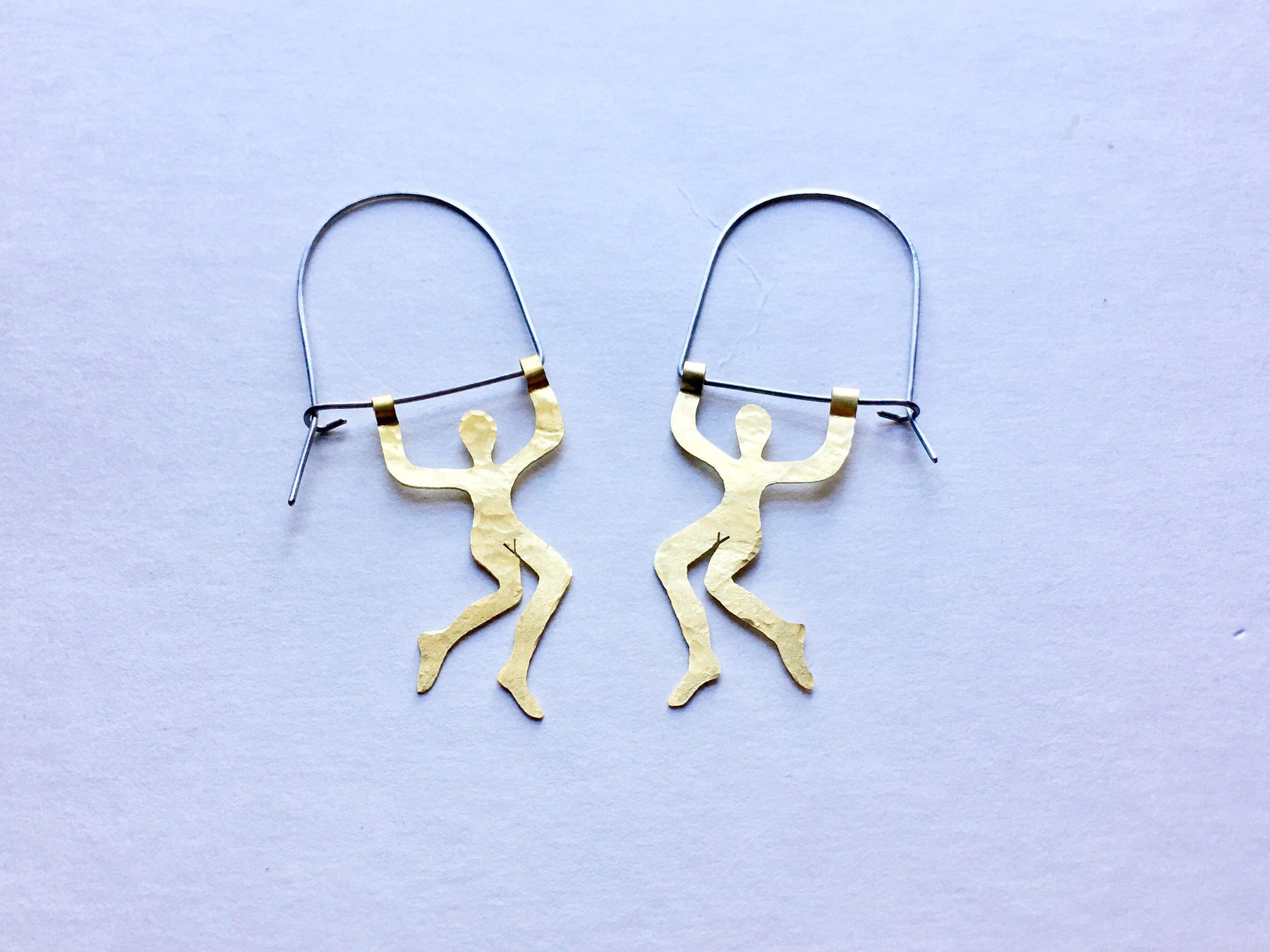 Small Trapeze Artist Hoop Earrings: Handmade Circus Jewelry