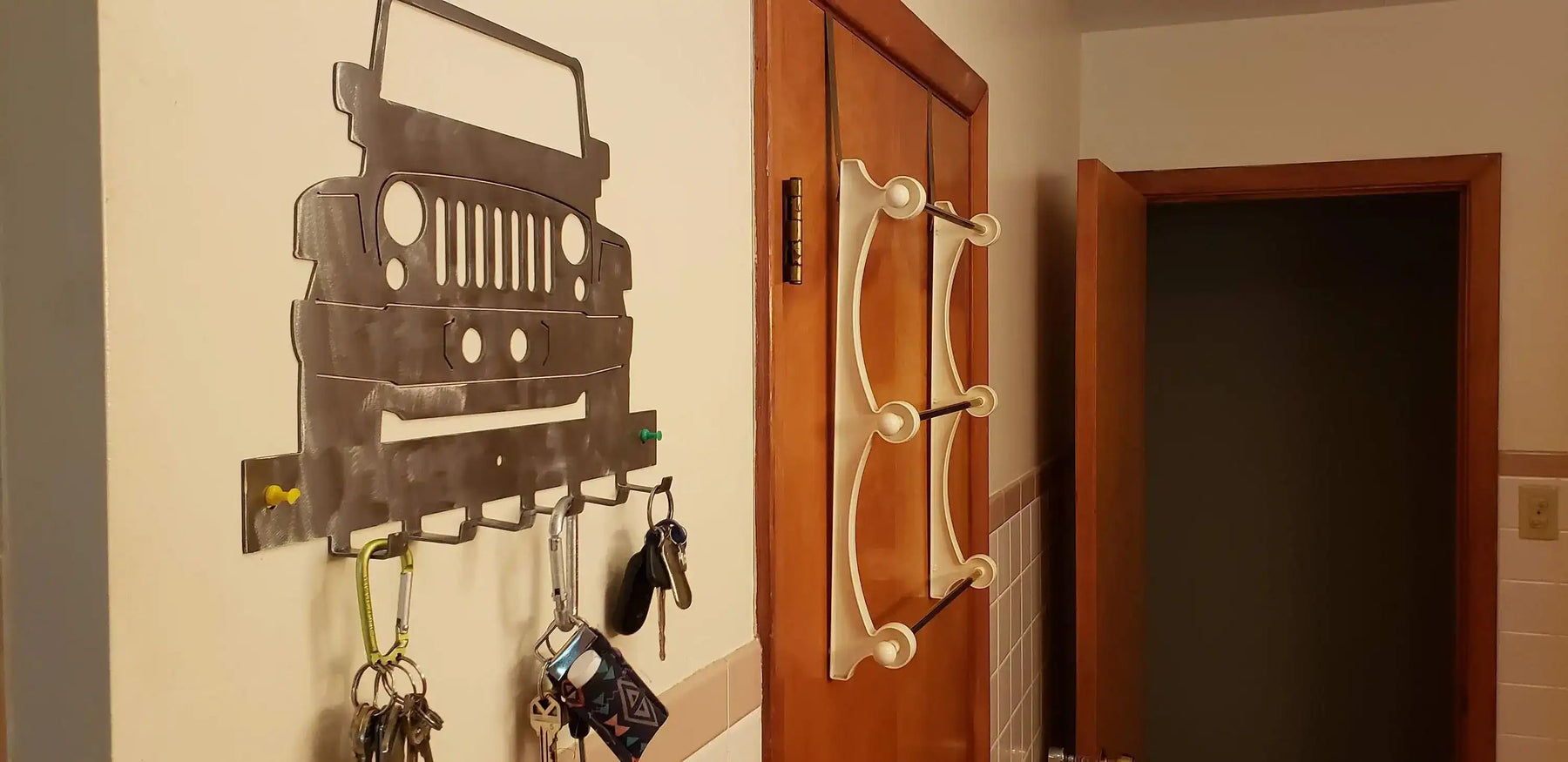 Jeep JK steel organizer detail