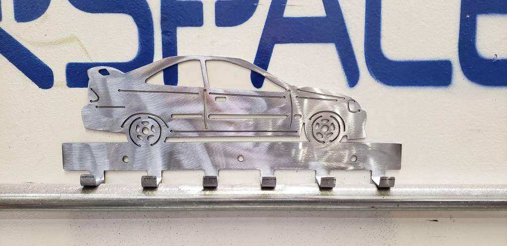 Honda EJ8 Civic Keychain Rack – JDM Steel Wall Mounted Key Holder detail view by Martin Metalwork LLC