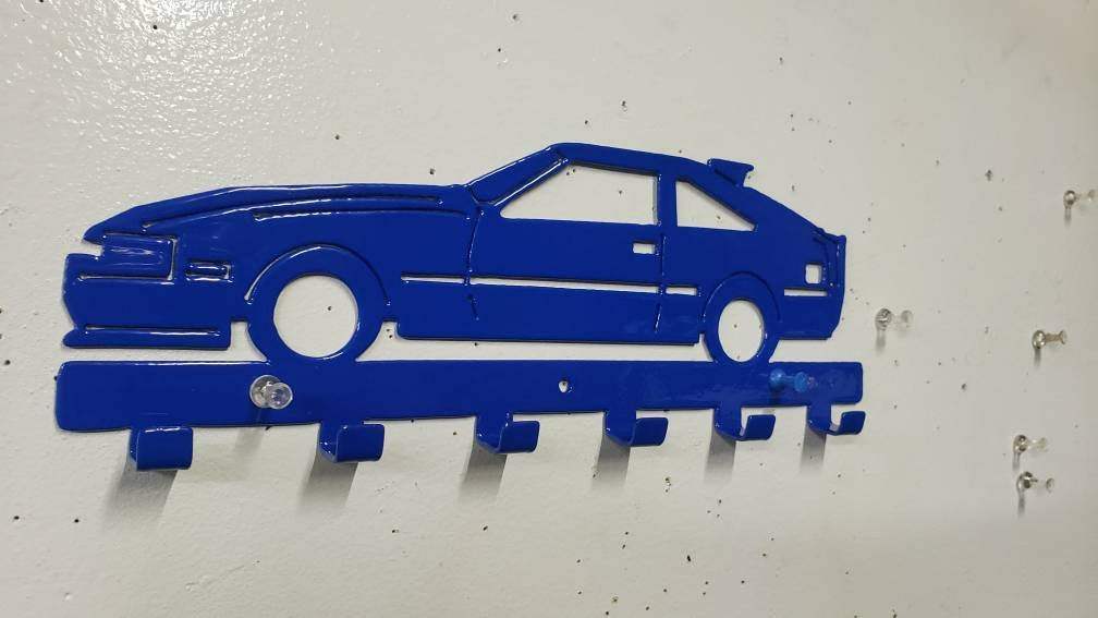 MK2 Toyota Celica Supra Key Hanger – Steel Wall Mounted Key Rack – Sport Coupe Organizer 12"x6" Garage Car Decor detail view