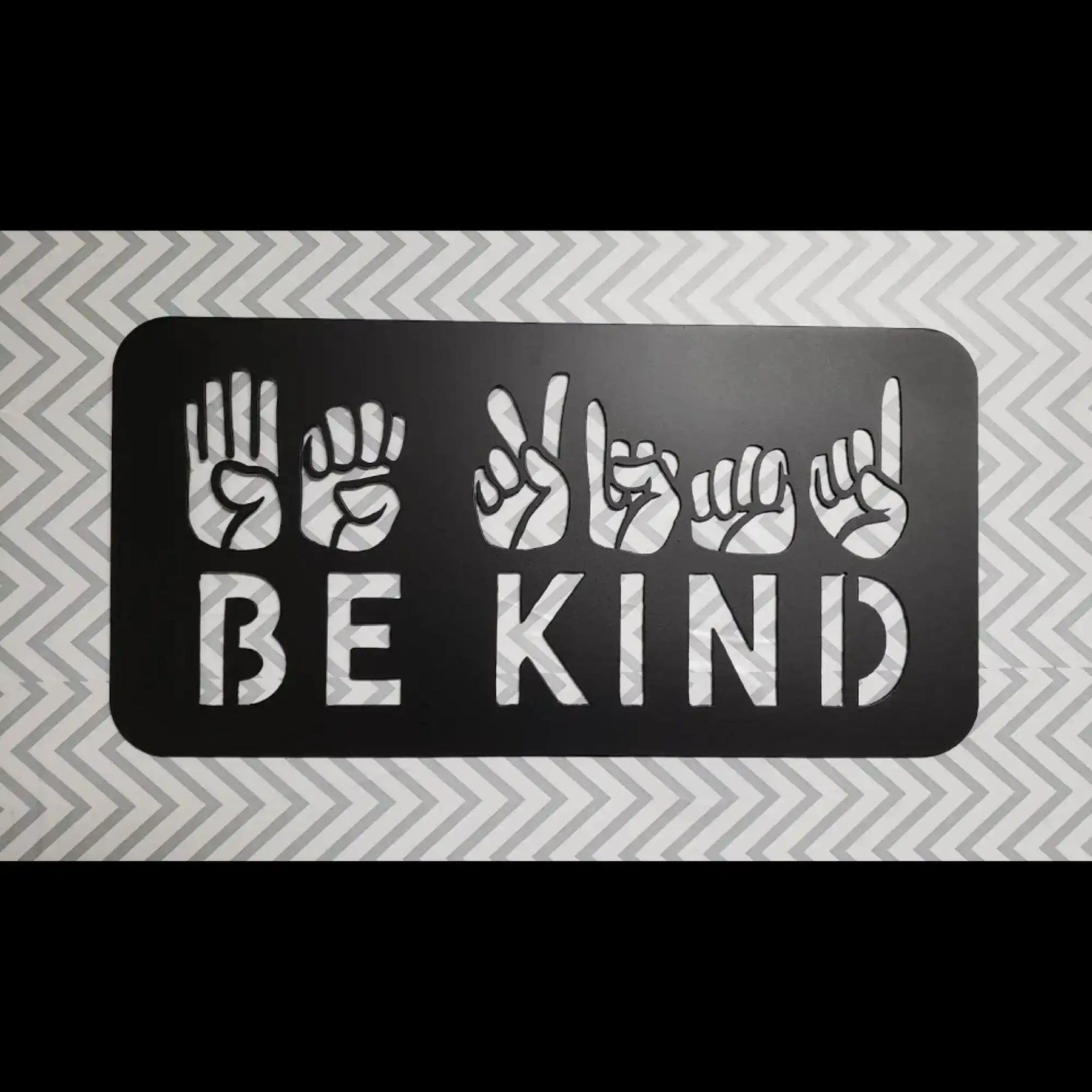 American Sign Language, Be Kind Sign detail view by Martin Metalwork LLC