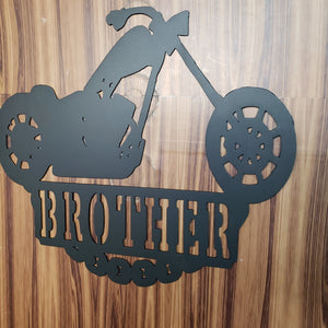 Motorcycle Club Memorial Metal Art – Personalized Brother Tribute, Custom Wall Sign
