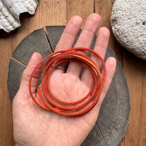 Handmade Fish Skeleton Hat Band: Aluminum, Coral & Wood Beads