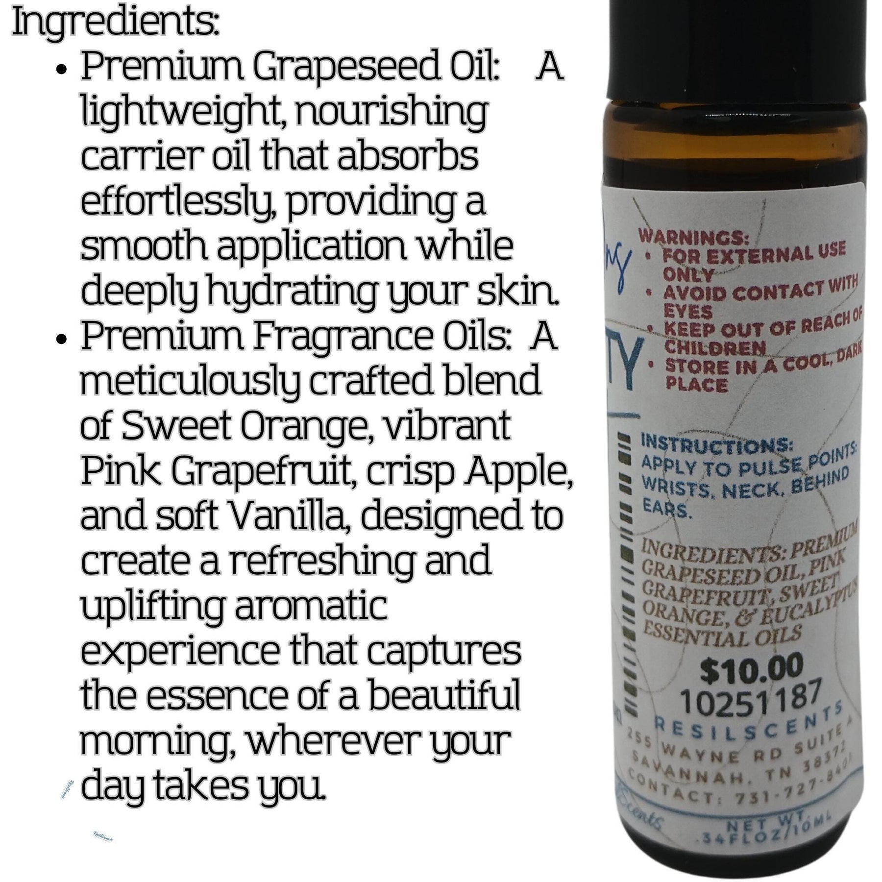 Beautiful Morning Roll-On Oil – Fresh Apple & Floral Blend | 10 ml by ResilScents, natural skincare detail photo 3