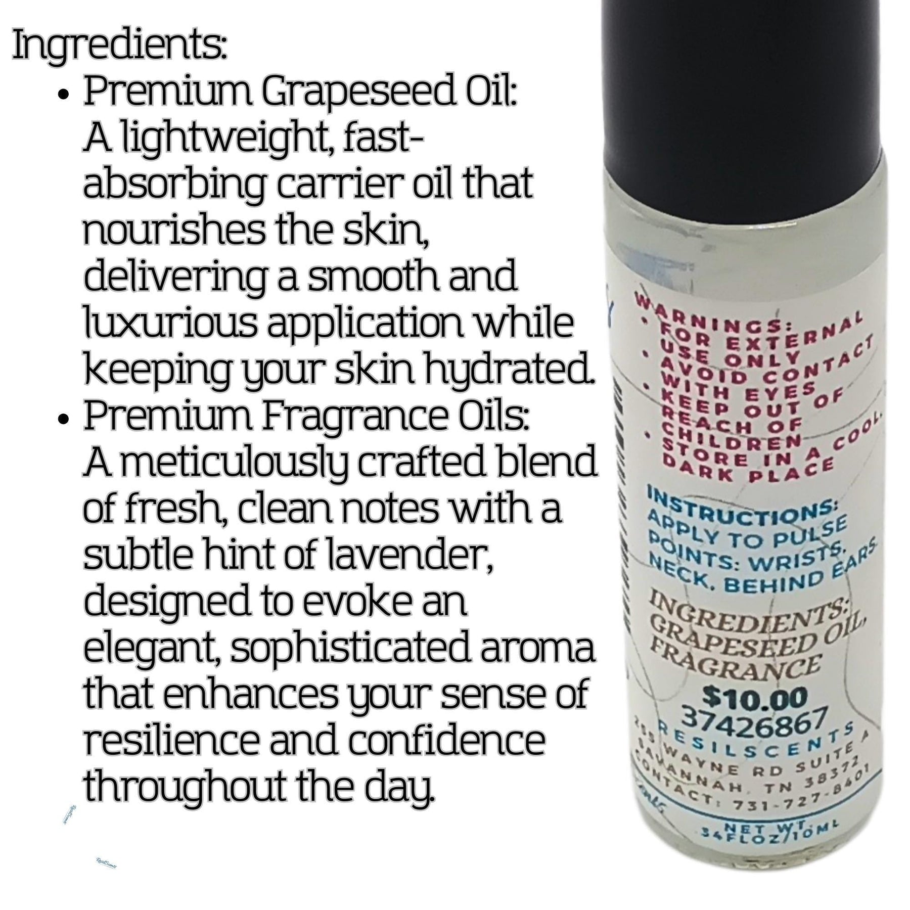 2.0 Roll‑On Oil – 10 mL | Hand‑crafted in Savannah, TN by ResilScents, natural skincare detail photo 3