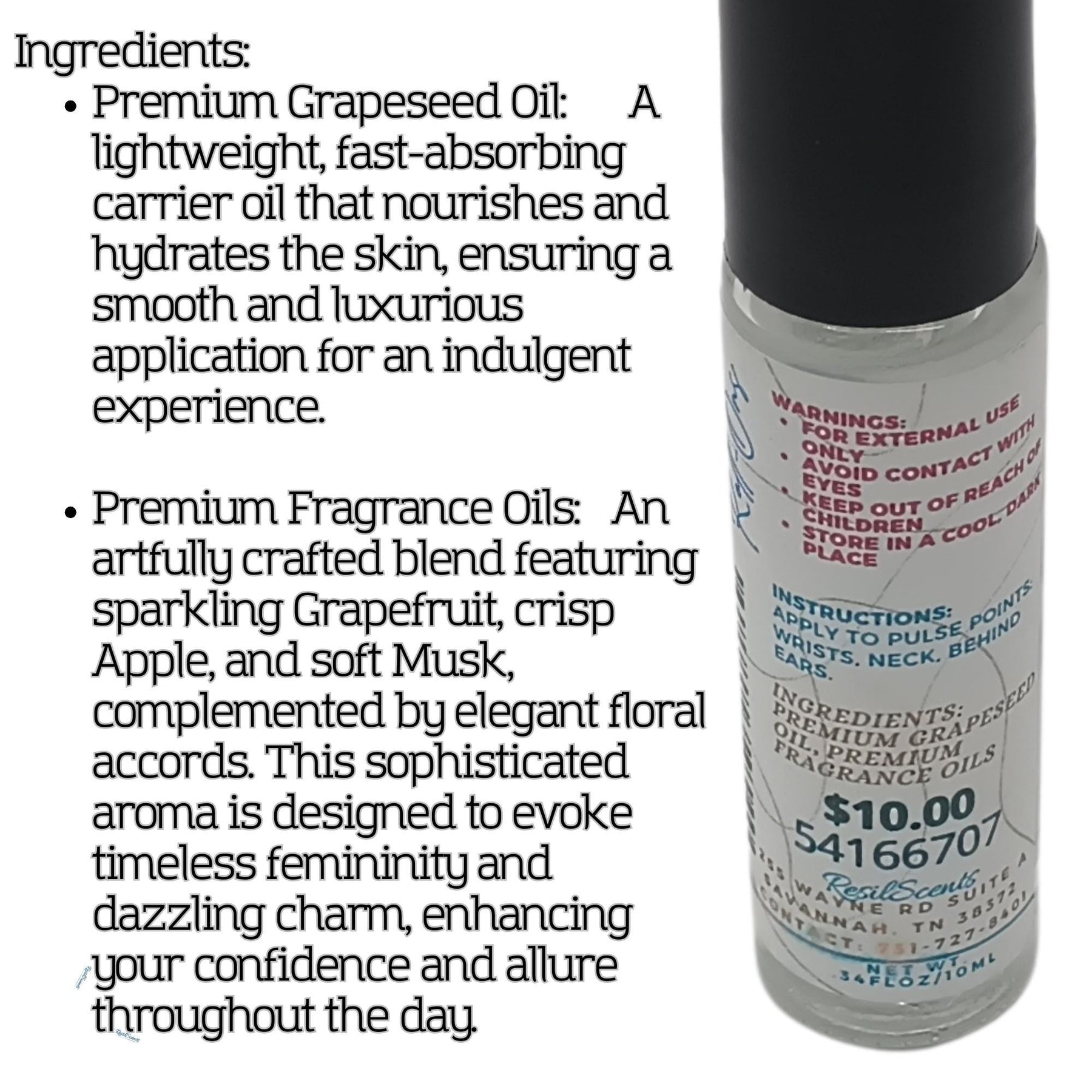 Bijou Roll-On Oil – Sparkle with Sophistication by ResilScents, natural skincare detail photo 4