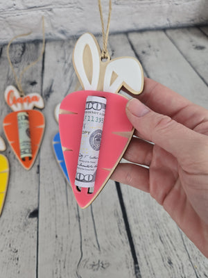 Easter Carrot Money Holder detail view by EverLee Creations