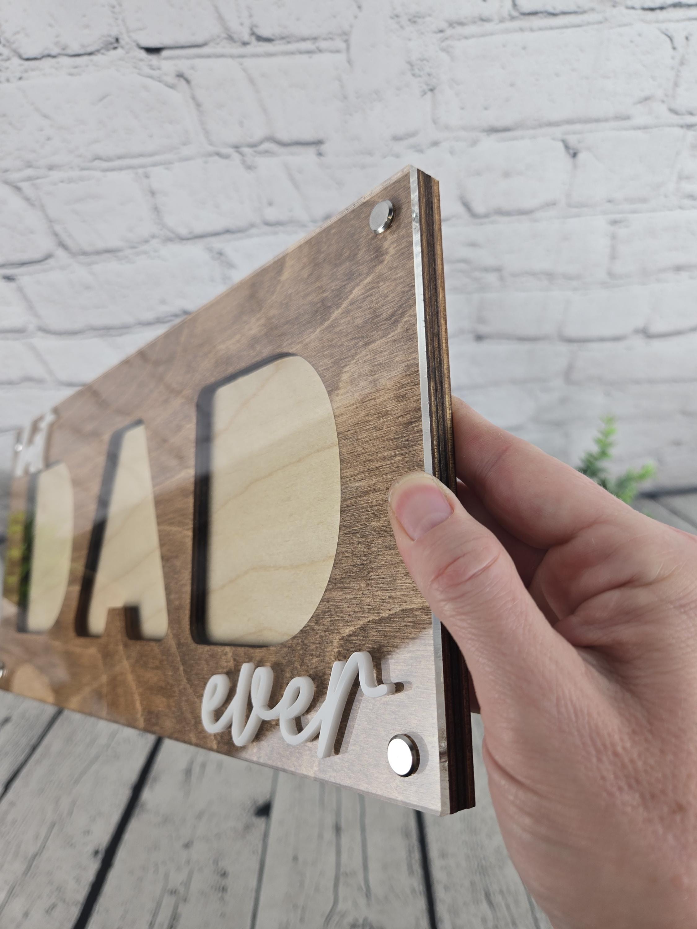 Best Dad Ever Picture Frame detail view by EverLee Creations