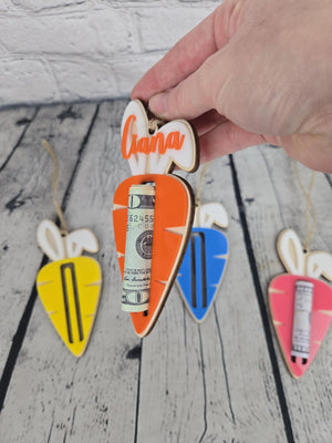 Easter Carrot Money Holder detail view by EverLee Creations
