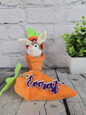 Personalized Bunny Rabbit Key Chain detail view by EverLee Creations