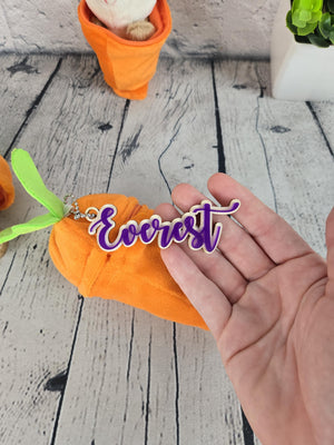 Personalized Bunny Rabbit Key Chain detail view by EverLee Creations