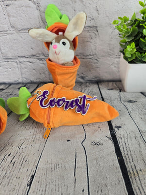 Personalized Bunny Rabbit Key Chain detail view by EverLee Creations
