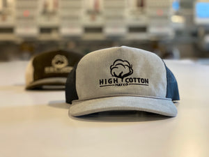 Detail view of Old School Deep South Grey Hat by High Cotton Hat Co