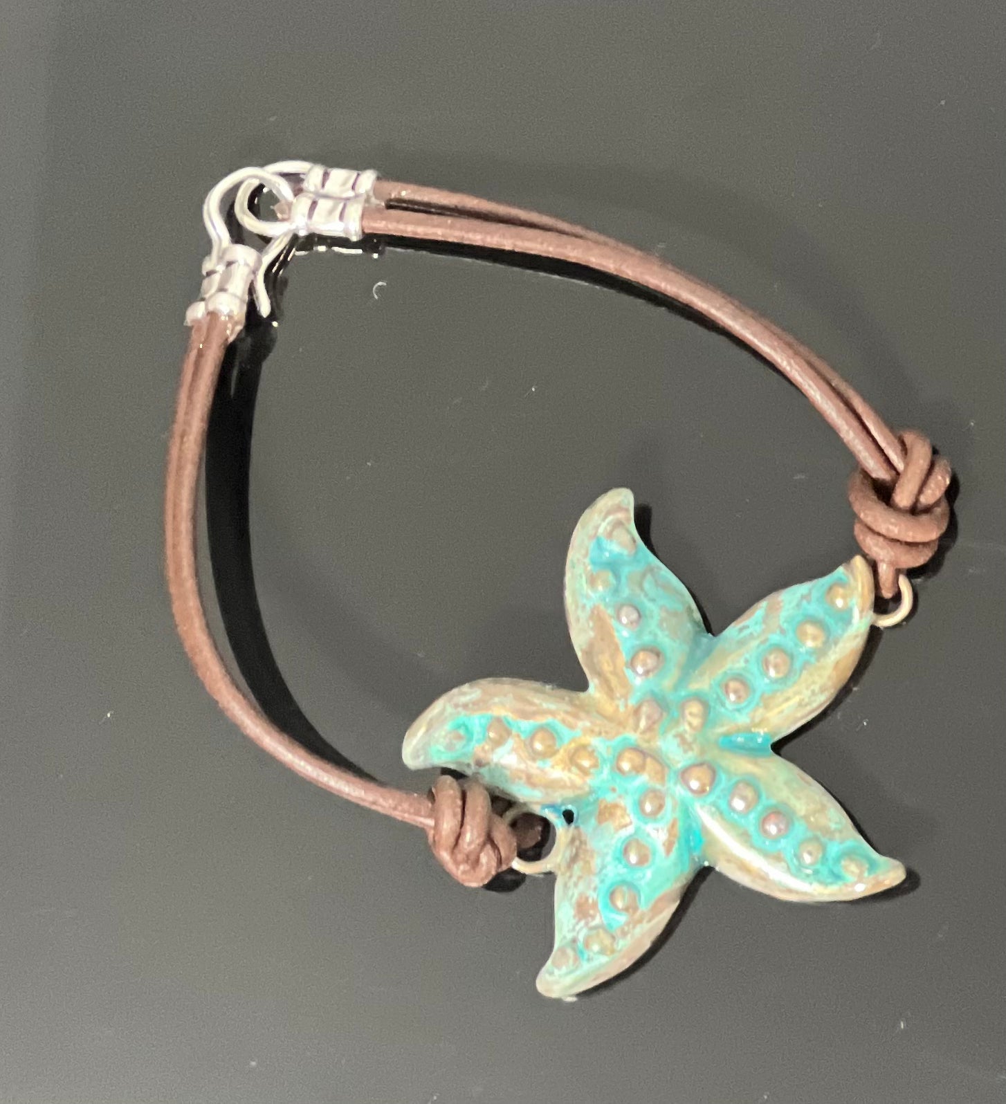 Bronze Starfish Bracelet with Verde Patina by Anisa Jewelry
