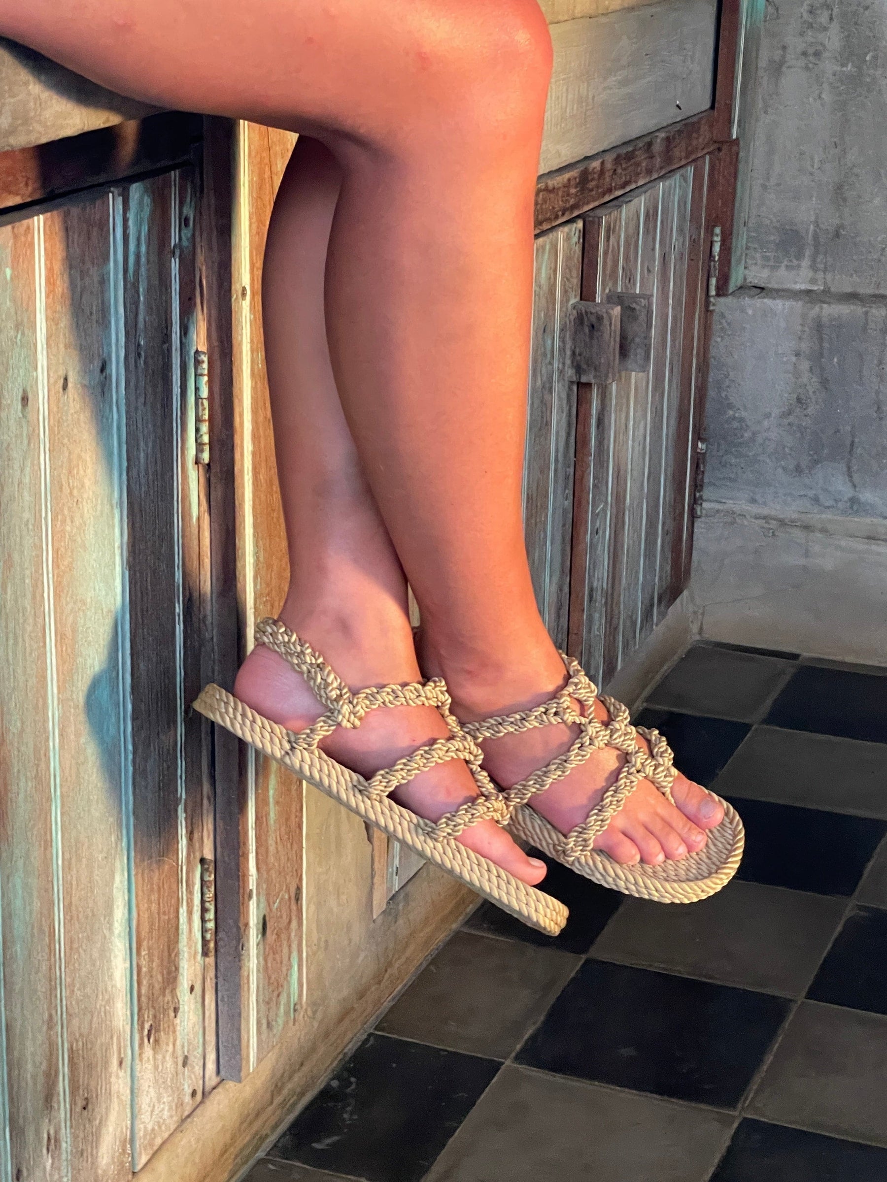 505 - Camel handmade rope sandals by Nomadic State of Mind, view 4