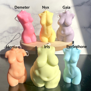 Pastel Goddesses Candles detail view by Pretty Honest Candles