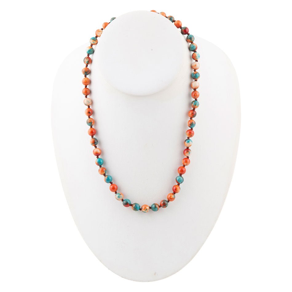 Immeasurable Multicolor Ocean Jade Golden Wrap Necklace detail view by Barse Jewelry