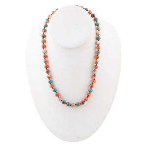 Immeasurable Multicolor Ocean Jade Golden Wrap Necklace detail view by Barse Jewelry