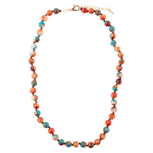 Immeasurable Multicolor Ocean Jade Golden Wrap Necklace detail view by Barse Jewelry