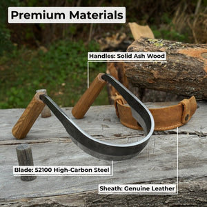 Inshave (Half-Rounded Drawknife), 13 cm (5.1 inches) detail view by Sharky Forged Steel Tools