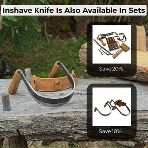 Inshave (Half-Rounded Drawknife), 13 cm (5.1 inches) detail view by Sharky Forged Steel Tools