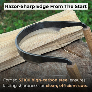 Inshave (Half-Rounded Drawknife), 16.5 cm (6.5 inches) detail view by Sharky Forged Steel Tools