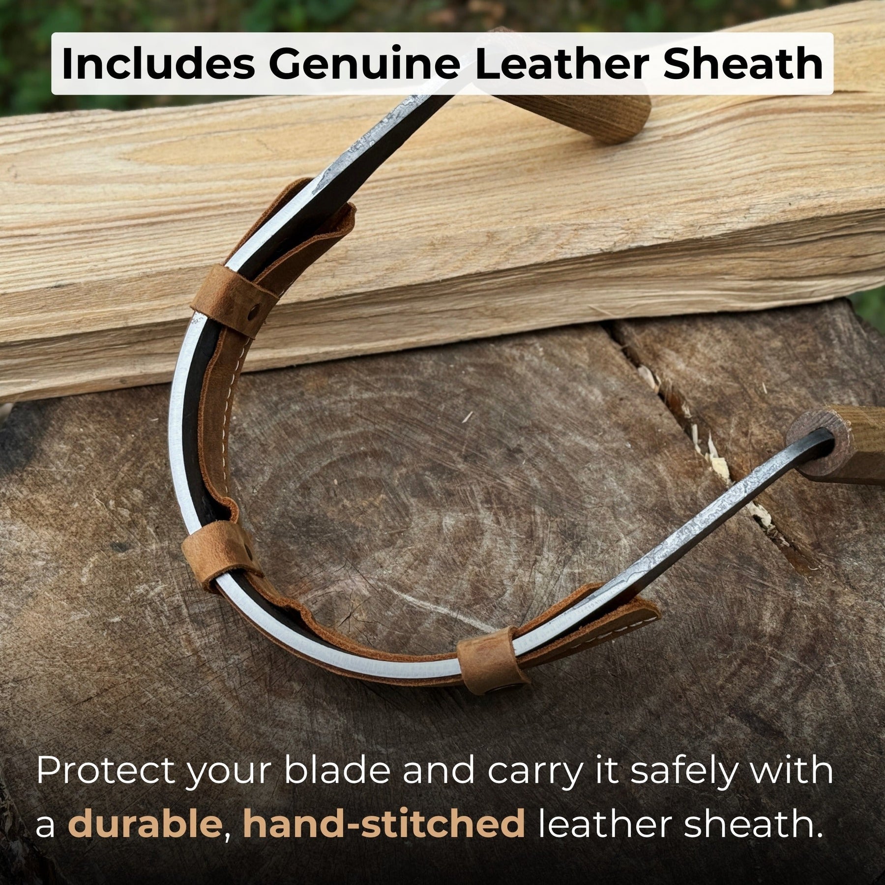Inshave (Half-Rounded Drawknife), 16.5 cm (6.5 inches) detail view by Sharky Forged Steel Tools