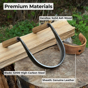 Inshave (Half-Rounded Drawknife), 16.5 cm (6.5 inches) detail view by Sharky Forged Steel Tools