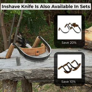 Inshave (Half-Rounded Drawknife), 16.5 cm (6.5 inches) detail view by Sharky Forged Steel Tools