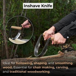 Inshave (Half-Rounded Drawknife), 16.5 cm (6.5 inches) detail view by Sharky Forged Steel Tools
