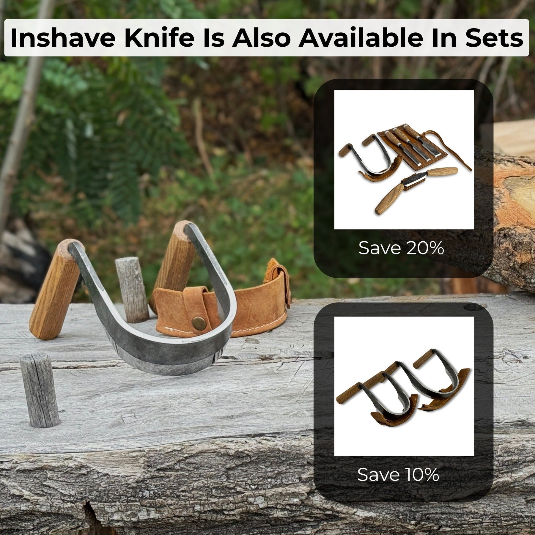 Inshave (Half-Rounded Drawknife), 9.5 cm (3.7 inches) detail view by Sharky Forged Steel Tools