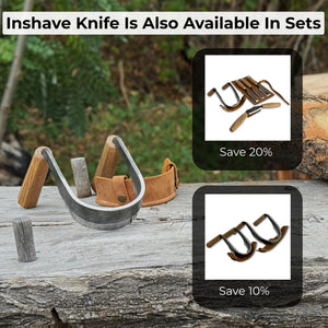 Inshave (Half-Rounded Drawknife), 9.5 cm (3.7 inches) detail view by Sharky Forged Steel Tools