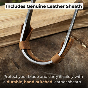 Inshave (Half-Rounded Drawknife), 9.5 cm (3.7 inches) detail view by Sharky Forged Steel Tools