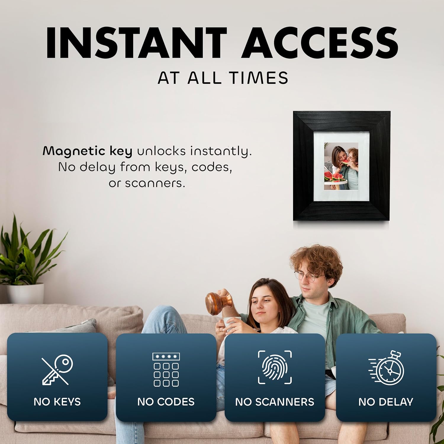 Hidden Gun Safe Picture Frame - Handcrafted Gun Concealment Furniture - Quick Access Picture Frame Safe with Magnetic Lock for Discreet & Secure Gun S by Bellewood Designs