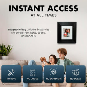 Hidden Gun Safe Picture Frame - Handcrafted Gun Concealment Furniture - Quick Access Picture Frame Safe with Magnetic Lock for Discreet & Secure Gun S by Bellewood Designs