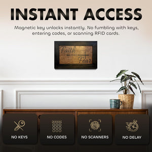 Hidden Gun Storage Cabinet with Faith Over Fear Art Concealment Furniture