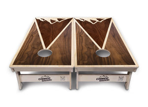 Stained Mountain Scene Cornhole Boards - Professional Tournament Series