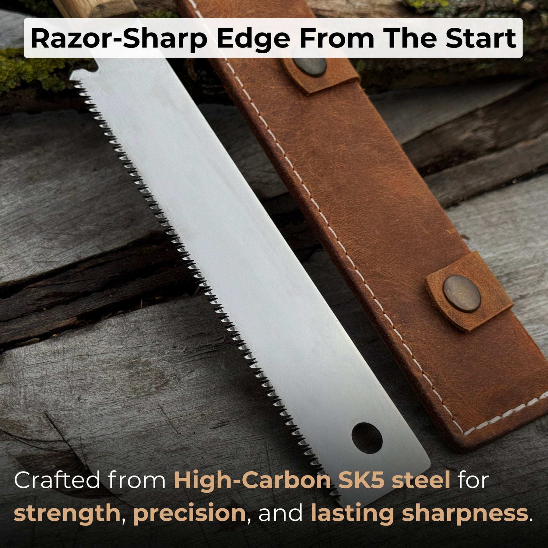 Japanese Style Hand Saw 12.2 Inches detail view by Sharky Forged Steel Tools