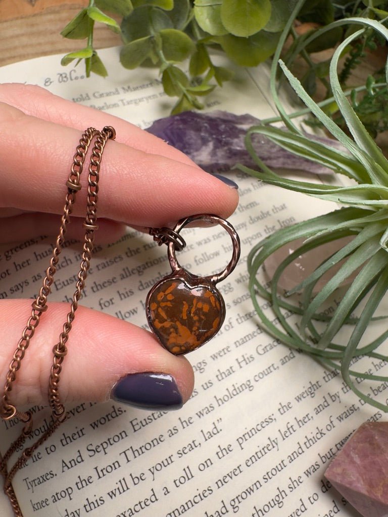 Jasper Heart Necklace by Copper Ashes