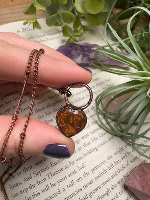 Jasper Heart Necklace by Copper Ashes